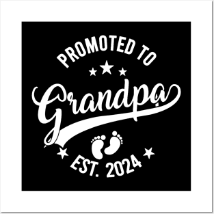 Promoted To Grandpa Est 2024 Fathers Day New Grandpa Posters and Art